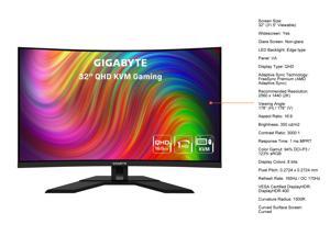 GIGABYTE 32 165Hz 2K Curved Gaming Monitor 1ms FreeSync Premium (AMD  Adaptive Sync) QHD 2560 x 1440, OC 170Hz, HDMI, DisplayPort, USB, Audio  M32QC (31.5 Viewable) 