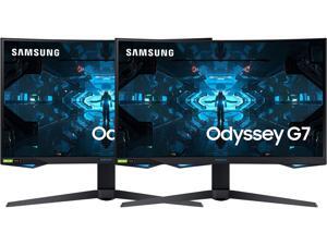 SAMSUNG Odyssey G7 C32G75T 32" (31.5" Viewable) QHD 2560 x 1440 (2K) 1ms GTG 240Hz, HDMI 2xDisplayPort, USB, G-Sync Compatible, Pivot, Swivel, Height Adjust Curved Gaming Monitor (2-Pack)