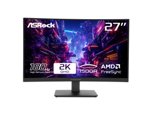 ASRock Phantom Gaming 27" 180 Hz VA QHD Gaming Monitor FreeSync (AMD Adaptive Sync) 95% DCI-P3 / 132% sRGB PG27QRT1B