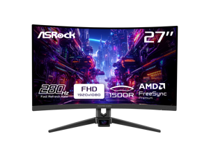 ASRock Phantom Gaming 27" 280 Hz VA FHD Gaming Monitor FreeSync Premium (AMD Adaptive Sync) 93% DCI-P3 / 127% sRGB PG27FRS1A