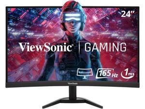 ViewSonic VX2468-PC-MHD 24 Inch Full HD 1080p 165Hz 1ms Curved Gaming Monitor with AMD FreeSync Premium Eye Care Frameless HDMI and Display Port