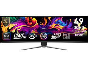 MSI 49" 240 Hz OLED DQHD Gaming Monitor Adaptive Sync MPG 491CQPX QD-OLED