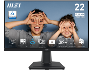 MSI PRO MP225, 22-inch IPS 1920 x 1080 (FHD) Computer Monitor, 100Hz, Adaptive-Sync, HDMI, Video Port, VESA Mountable, Tilt, 1ms, Black