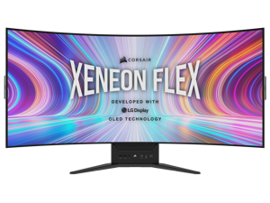 CORSAIR XENEON FLEX 45WQHD240 45-Inch OLED (3440 x1440) 240Hz  Bendable Gaming Display - G-SYNC Compatible - FreeSync™ Premium