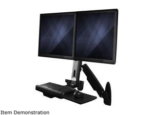 StarTech WALLSTS2 Sit Stand Dual Monitor Arm - For 2 x 24in Monitors - Height Adjustable - VESA Dual Monitor Stand - Sit Stand Workstation