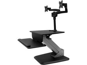 StarTech BNDSTSDUAL Black Dual Monitor Sit-to-stand Workstation height adjustment and a dual monitor mount Maximum height adjustment 16.6 in 360 degree display rotation StarTech BNDSTSDUAL Black Dual Monitor Sit-to-stand Workstation height adjustment and a dual monitor mount Maximum height adjustment 16.6 in 360 degree display rotation