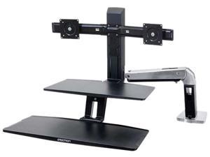 Ergotron 24-392-026 WorkFit-A with Suspended Keyboard, Sit-Stand Workstation, Dual monitors