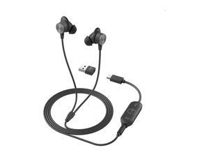 Logitech Graphite 981-001013 3.5mm/ USB Connector Earbud UC Zone Wired Earbud