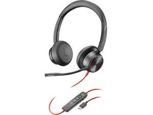 Poly - Blackwire 8225 Wired Headset with Boom Mic (Plantronics) - Dual-Ear (Stereo) Computer Headset - USB-C to Connect to Your PC/Mac - Active Noise Canceling - Works with Teams, Zoom & More