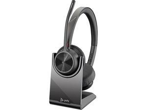 Poly - Voyager 4320 UC Wireless Headset + Charge Stand (Plantronics) - Headphones w/Mic - Connect to PC/Mac via USB-A Bluetooth Adapter, Cell Phone via Bluetooth-Works w/Teams (Certified), Zoom&More