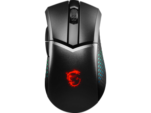 MSI CLUTCH GM51 LIGHTWEIGHT WIRELESS Gaming Mice, with Charging Dock, 26,000 DPI, 60M Omron Switches, 3 Zone RGB, 6 Programmable Buttons