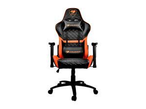 Cougar Armor One Orange Gaming Chair with Breathable Premium PVC Leather and Bodyembracing High Back Design