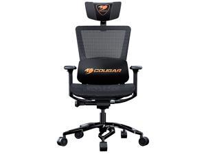 COUGAR ARGO Gaming Chair with Adjustable Mesh Seat, Backrest, and Headrest - 3D Adjustable Armrests and Breathable PVC Leather Lumbar Cushion