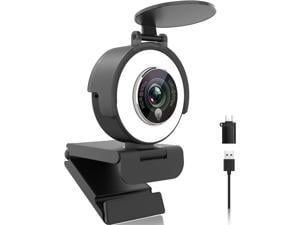 Angetube 1080p Webcam with Ring Light for Streamin...