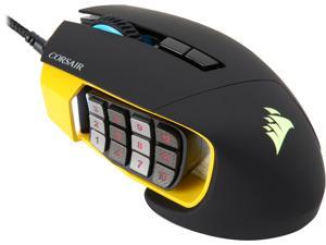 Corsair Gaming SCIMITAR RGB MOBA / MMO Gaming Mouse Worldwide version, Key Slider Mechanical Buttons, 12000 dpi, Yellow