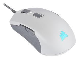 Corsair M55 RGB PRO Ambidextrous Multi-Grip Gaming Mouse, White, Backlit RGB LED, 12400 dpi, Optical