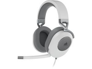 Corsair HS65 Surround Gaming Headset (Leatherette Memory Foam Ear Pads, Dolby Audio 7.1 Surround Sound On PC And Mac, SonarWorks SoundID Technology, Multi-Platform Compatibility) White