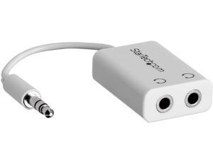 StarTech.com MUY1MFFADPW White Slim Mini Jack Headphone Splitter Cable Adapter - 3.5mm Male to 2x 3.5mm Female Male to Female StarTech.com MUY1MFFADPW White Slim Mini Jack Headphone Splitter Cable Adapter - 3.5mm Male to 2x 3.5mm Female Male to Female