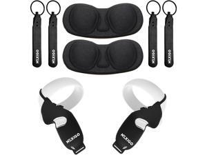 NexiGo Cover Set for Oculus Quest, 2 Touch Controller Grip Cover & Knuckle Strap & Lens Protect Cover Set for Oculus Quest 2 VR Accessories Anti-Throw Sweatproof Handle Protective Sleeve, Black