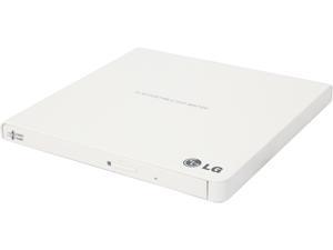 LG External CD/DVD Rewriter With M-Disc Mac & Surface Support (White) - Model GP65NW60