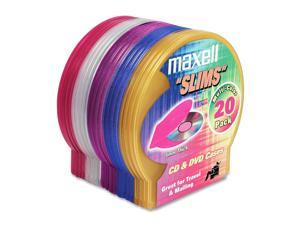 maxell 190073 Slim 5mm C-Shell Cases - 20PK - Assorted Colors