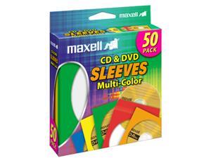 maxell 190134 Multi-Color CD & DVD Sleeve - 50 Pack
