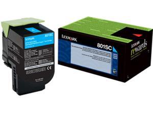 Lexmark 80C1SC0 Return Program Toner Cartridge - Cyan Lexmark 80C1SC0 Return Program Toner Cartridge - Cyan