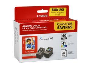 Canon PG-40/CL-41 Ink Cartridge - Combo Pack - Black/Color/Paper Canon PG-40/CL-41 Ink Cartridge - Combo Pack - Black/Color/Paper