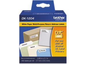 Brother Die-Cut Multipurpose Labels 0.66" x 2.1" White 400/Roll