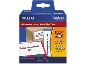 Brother DK2212 Continuous Film Label Tape, 2.4" x 50 ft. Roll, White
