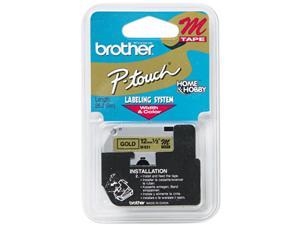 Brother P-Touch M831 M Series Tape Cartridge for P-Touch Labelers, 1/2w, Black on Gold