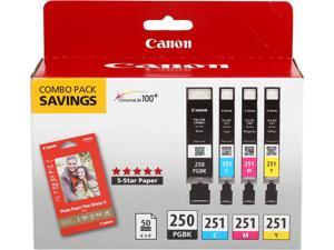 Canon PGI-250/CLI-251 Ink Cartridge - Combo Pack - Pigmented Black/Cyan/Magenta/Yellow/Paper