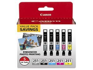 Canon CLI-251 Ink Cartridge - Combo Pack - Black/Cyan/Magenta/Yellow/Gray Canon CLI-251 Ink Cartridge - Combo Pack - Black/Cyan/Magenta/Yellow/Gray