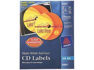 Inkjet Full-Face CD Labels Matte White 40/Pack Inkjet Full-Face CD Labels Matte White 40/Pack