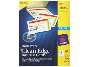 Avery  Inkjet Matte Business Cards Ivory 10/Sheet 2 x 3 1/2 A PK 250/Pack 