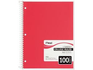 Mead 06622 Spiral Bound Notebook, College Rule, 8-1/2 x 11, White, 100 Sheets/Pad