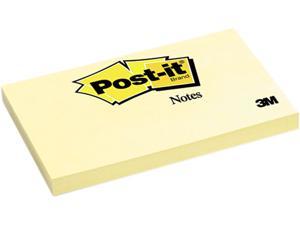 Post-it Notes 655-YW Original Notes, 3 x 5, Canary Yellow, 12 100-Sheet Pads/Pack