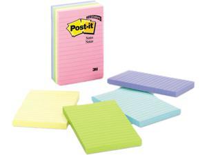 Post-it Notes 660-5PK-AST Original Pads in Pastel Colors, 4 x 6, Lined, Five Colors, 5 100-Sheet Pads/Pack