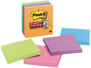 Post-it Notes Super Sticky 675-6SSAN Super Sticky Notes, 4 x 4, Lined, 5 Electric Glow Colors, 6 90-Sheet Pads/Pack Post-it Notes Super Sticky 675-6SSAN Super Sticky Notes, 4 x 4, Lined, 5 Electric Glow Colors, 6 90-Sheet Pads/Pack
