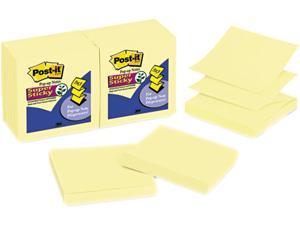 Post-it Notes Super Sticky R330-12SSCY Super Sticky Pop-Up Refill, 3 x 3, Canary Yellow, 12 90-Sheet Pads/Pack