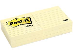 Post-it Notes 630-6PK Original Notes, 3 x 3, Lined, Canary Yellow, 6 100-Sheet Pads/Pack Post-it Notes 630-6PK Original Notes, 3 x 3, Lined, Canary Yellow, 6 100-Sheet Pads/Pack