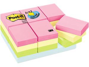 Post-it Notes 653-24APVAD Pastel Notes Value Pack, 1 1/2 x 2, Assorted, 24 100-Sheet Pads/Pack