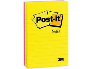 Post-it Notes 660-3AU Ultra Color Notes, 4 x 6, Lined, Three Colors, 3 100-Sheet Pads/Pack Post-it Notes 660-3AU Ultra Color Notes, 4 x 6, Lined, Three Colors, 3 100-Sheet Pads/Pack