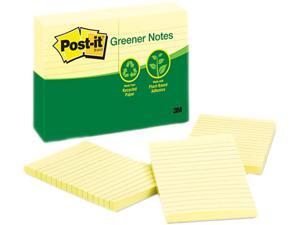 Post-it Greener Notes 660-RP-YW Recycled Notes, 4 x 6, Lined, Canary Yellow, 12 100-Sheet Pads/Pack Post-it Greener Notes 660-RP-YW Recycled Notes, 4 x 6, Lined, Canary Yellow, 12 100-Sheet Pads/Pack