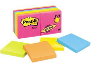 Post-it Notes 654-14AN Original Pads in Neon Colors, 3 x 3, Five Neon Colors, 14 100-Sheet Pads/Pack