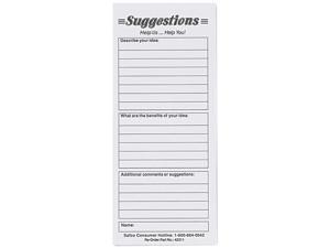 Safco 4231 Suggestion Box Cards, 3-1/2 x 8, White, 25 Cards/Pack Safco 4231 Suggestion Box Cards, 3-1/2 x 8, White, 25 Cards/Pack