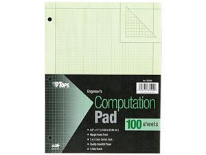 Tops 35500 Engineering Computation Pad, Quad Rule, Letter, Green, 100 Sheets/Pad