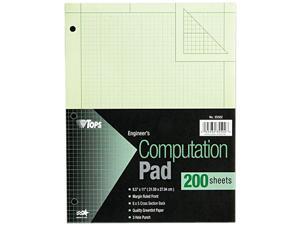 Tops 35502 Engineering Computation Pad, Quadrille Rule, Letter, Green, 200 Sheets/Pad Tops 35502 Engineering Computation Pad, Quadrille Rule, Letter, Green, 200 Sheets/Pad