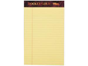 TOPS 63900 - Docket Ruled Perforated Pads, Legal/Wide, 5 x 8, Canary, 50 Sheets, Dozen