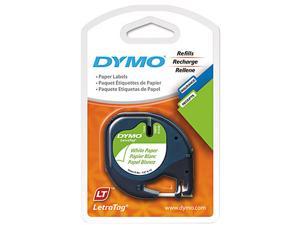 DYMO LetraTag 10697 Paper Tape 0.50" Width x 13 ft Length - 2 / Pack - White